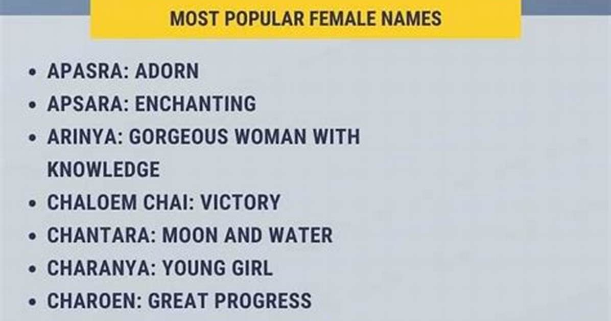 100+ Beautiful Thai Female and Male Names with Meanings
