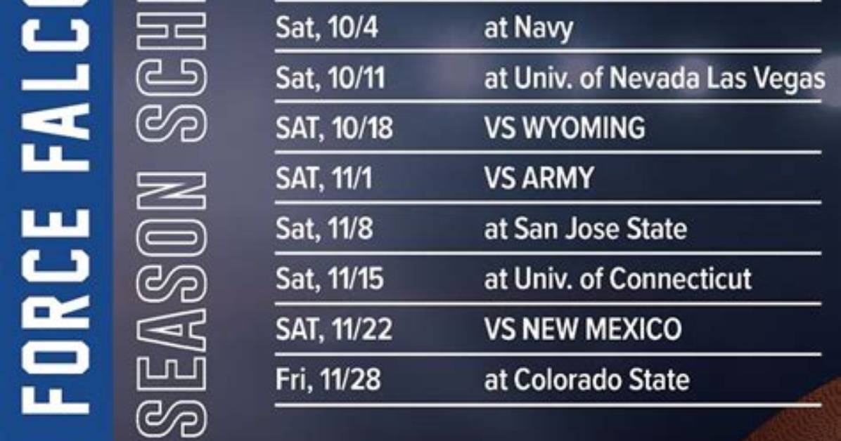 2023 Air Force Football Schedule