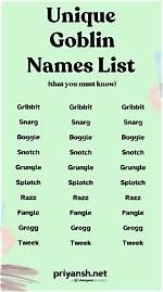 400+ Quirky Goblin Names for Your Mysterious Fictional Characters