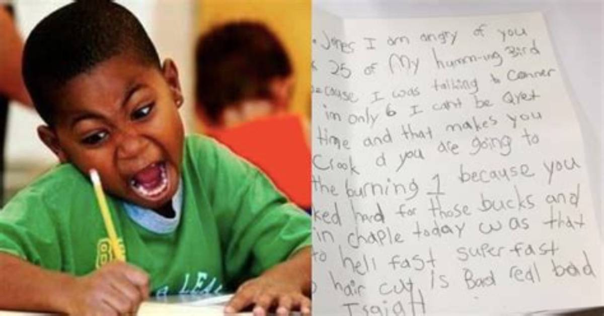 6-Year-Old Writes Hilarious Letter to Teacher Calling Her a 'Thief and a Crook'