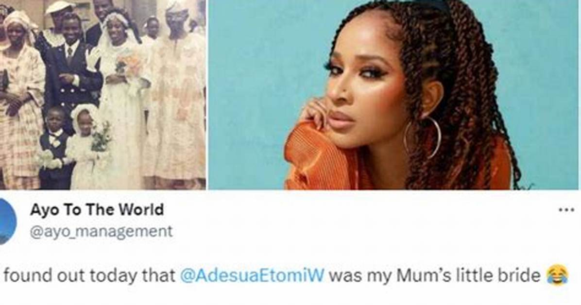 “Adesua Etomi Was My Mum’s Little Bride”: Man Digs up Epic Photo of Actress as a Girl at His Parents' Wedding