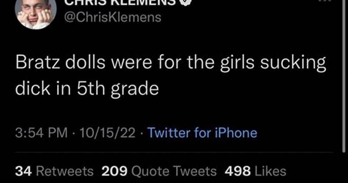 After Posting a Sexual Tweet, Chris Klemens Is Enduring Backlash