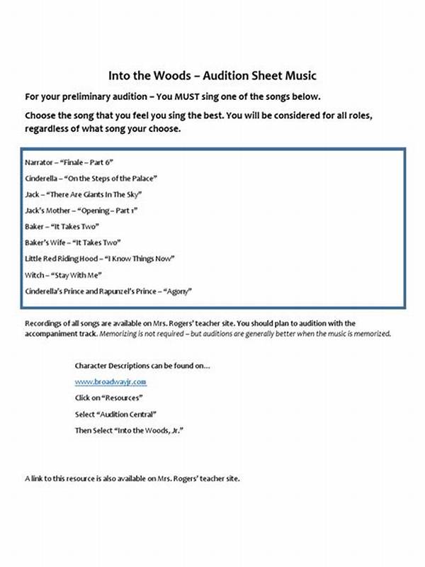 Audition Songs for into the Woods
