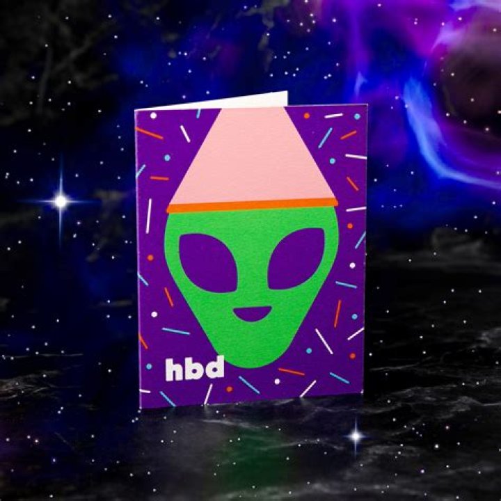 Baby alien BuildOn Greeting Card BRIK