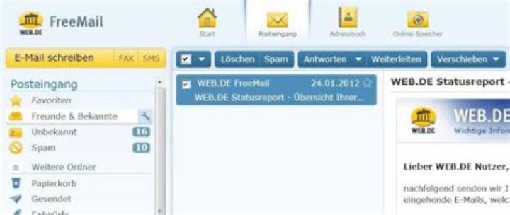 Beispiellos Erholung Meinung freemail posteingang Scharf Amüsement