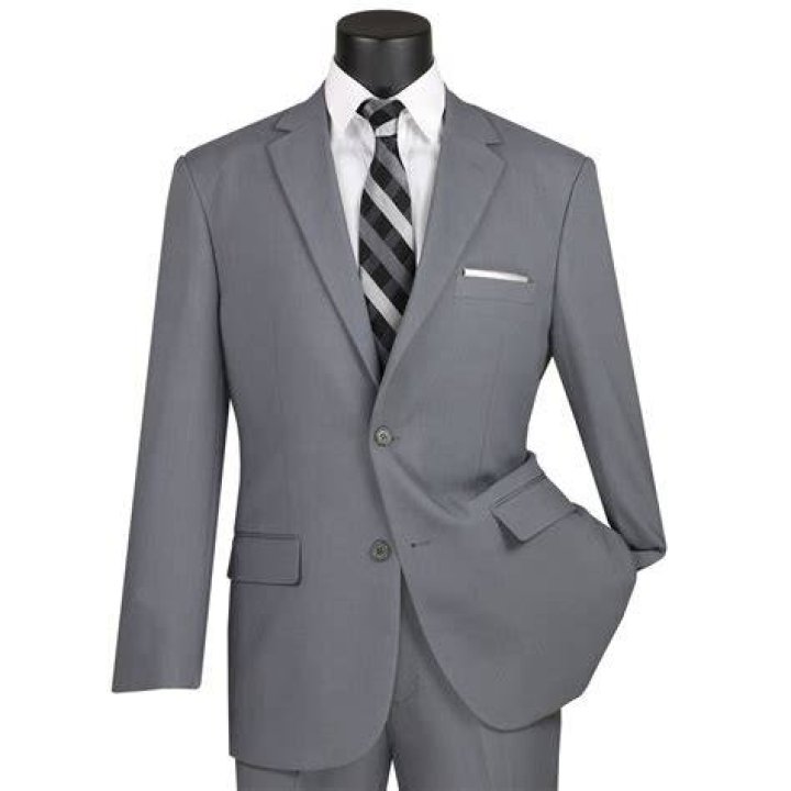 BIG & TALL LUCCI Men's Light Blue 2Button ClassicFit Poplin Polyester