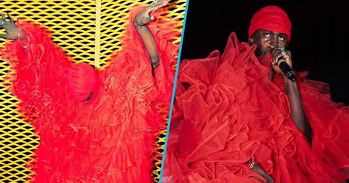 Black Sherif Slays in Red Tulle Dress to Concert in the Gambia, Outfit Causes Stir: "Flower Boy"