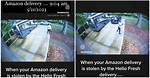 Camera Catches Hello Fresh Driver Stealing Amazon Package Right After It's Delivered