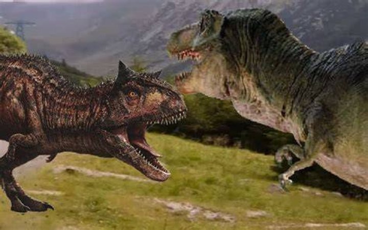 Carnotaurus and Trex at the Paleontology Gallery, Museum National d