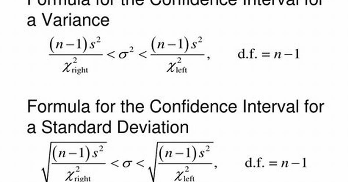 Confidence Interval for Variance and Standard Deviation Calculator