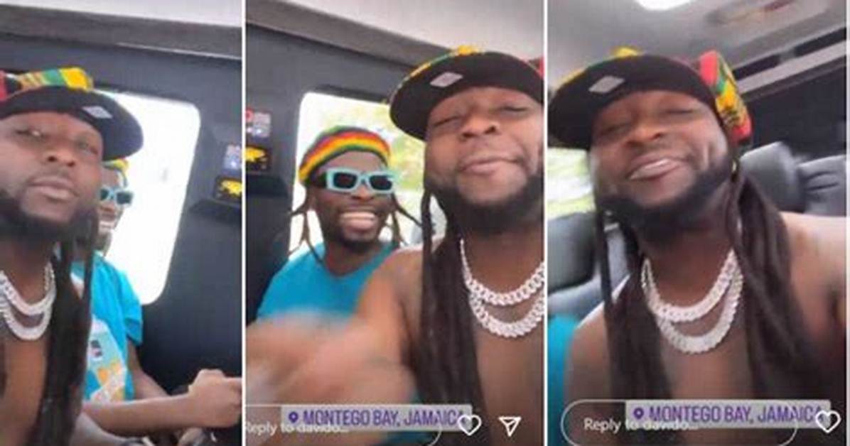 Davido Rocks Dreadlocks, Speaks Like Rasta Man in Funny Video as He Visits Jamaica with Crew