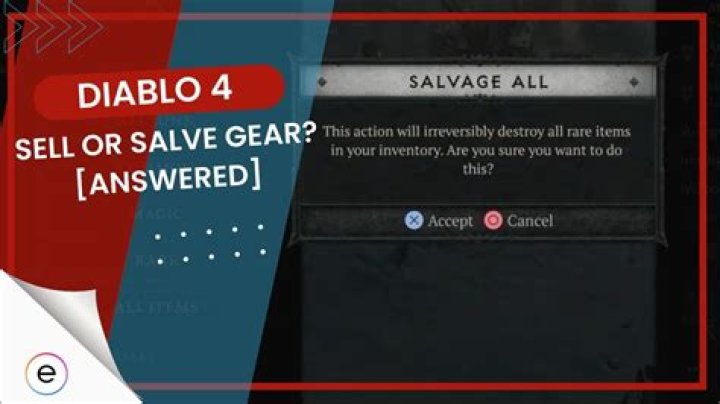 Diablo 4 Should You Salvage Or Sell Gear