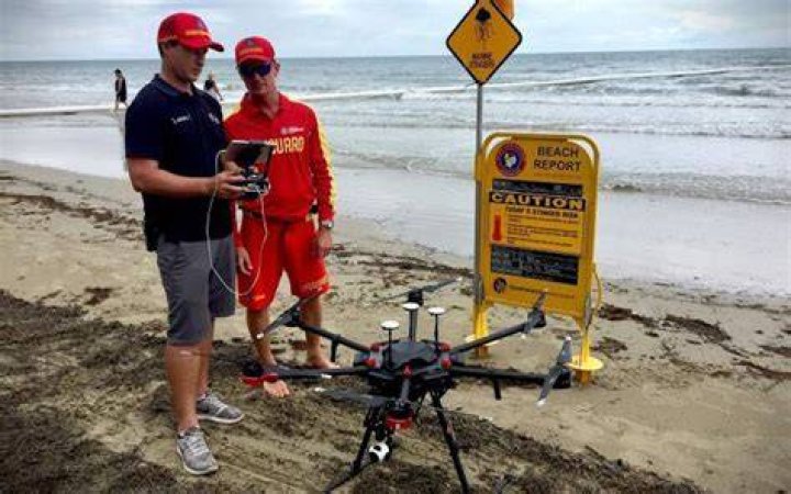 Drone patrol at beaches in Perth, Australia