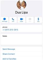 Dua Lipa Phone Number Texting Number Contact Number Mobile Number