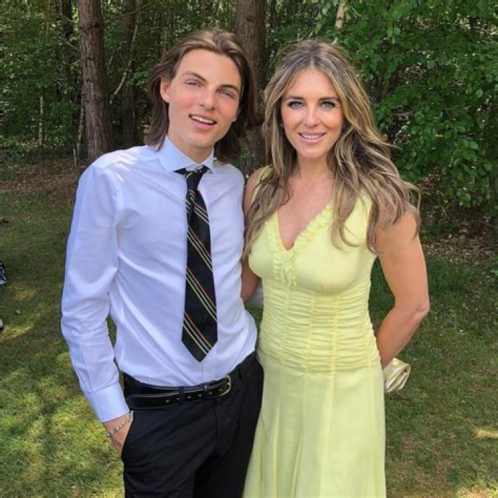 Elizabeth Hurley and son Damian look like twins as he copies her sultry