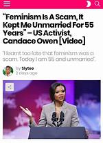 Feminism Is a Scam - Us Ex-Feminist Candace Owens Says (Video)