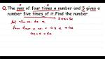 Five Times the Sum of the Number and 2