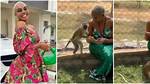 ‘Flirtatious’ Monkey Tries Hard to Get Under Nancy Isime’s Dress, Sparks Funny Reactions as Video Goes Viral