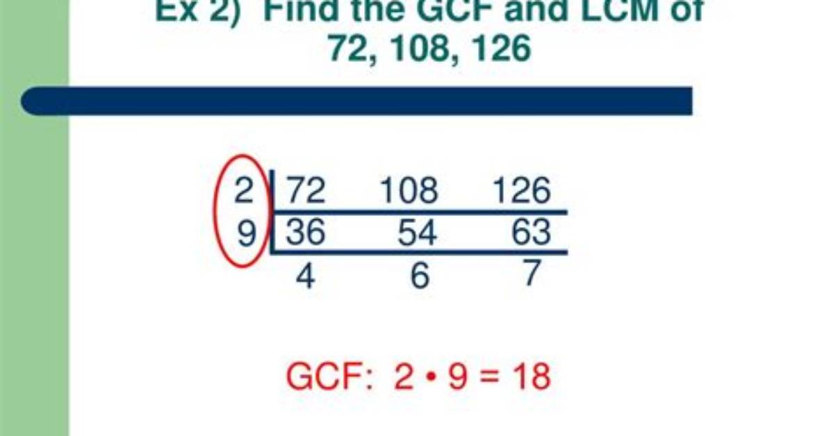 Gcf and Lcm of 108 and 126