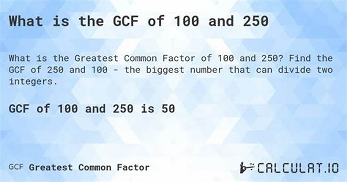 Gcf of 10000 and 100