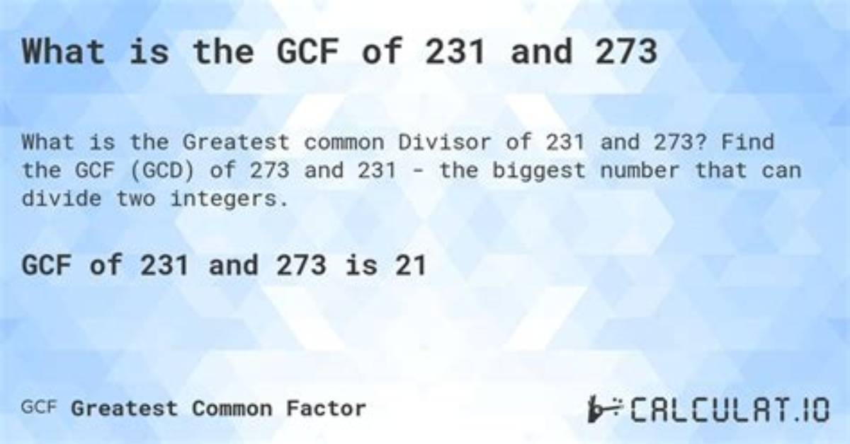 Gcf of 465 and 231
