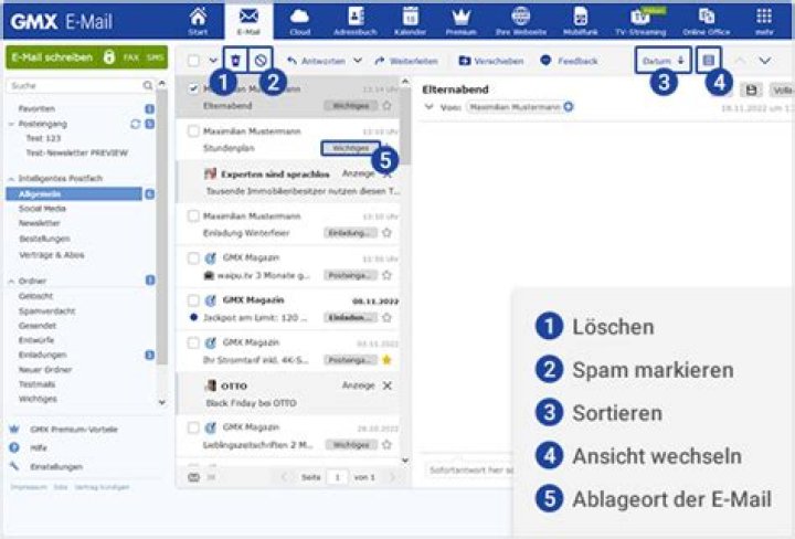 Gmx E Mail Zusatze Mails Lã¶Schen GMX HGY