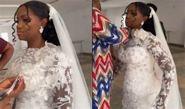 "God Help Me": Bride's Wedding Gown Cut with Scissors at Rccg Church, Video Goes Viral