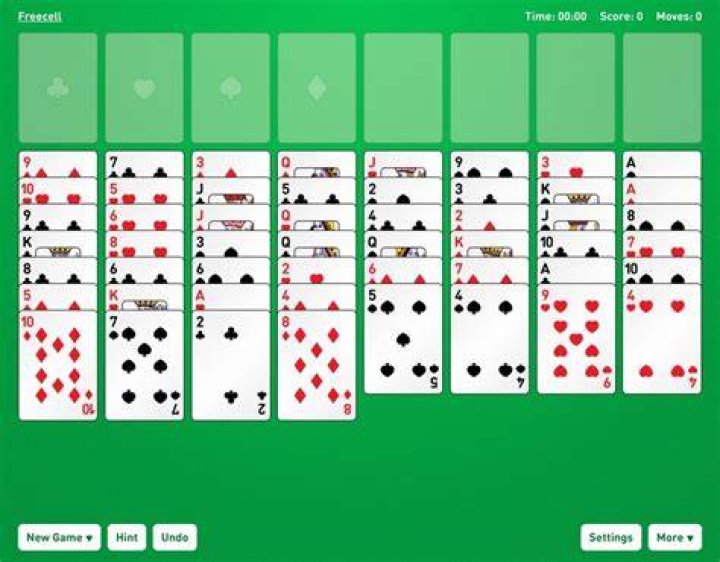 Green felt freecell solitaire mashety