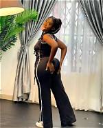 Hajia Bintu Puts Her Bare Skin on Display as She Rocks a Multi-Coloured Two-Piece Swimsuit
