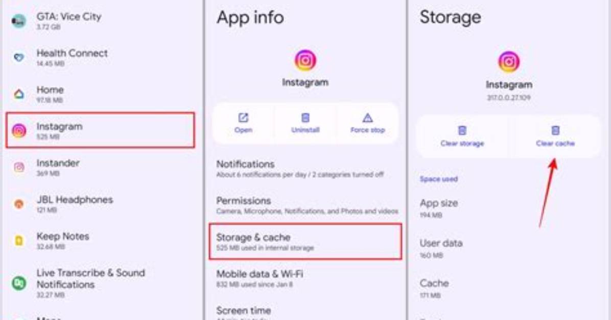 How to Clear Instagram Cache