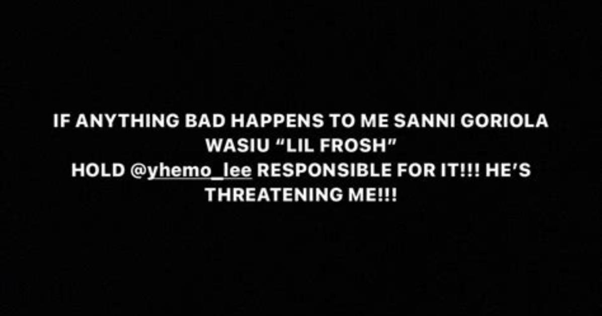 “If Anything Happens to Me Hold Yhemo Lee”: Young Singer Lil Frosh Cries Out, Fans React