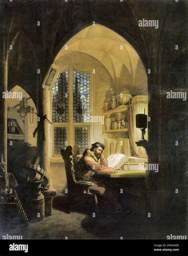 In his study room