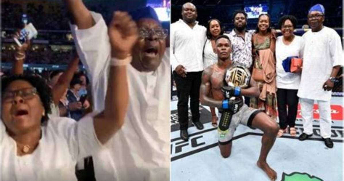 Israel Adesanya's Parents Celebrate as 'Stylebender' Becomes Ufc Undisputed Middleweight Champion