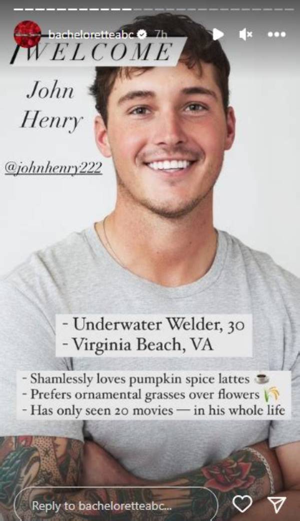 John Henry Has Expectations on 'The Bachelorette' — Let's Get to Know Him