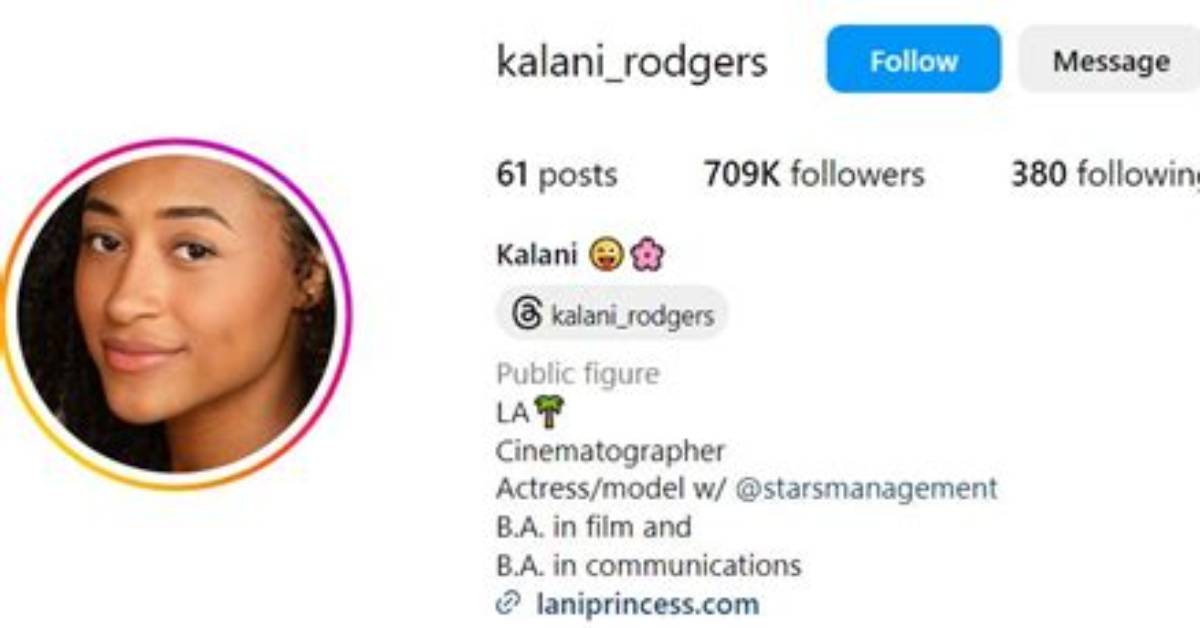 Kalani Rodgers | Wiki, Age, Height, Husband, Net Worth, Ethnicity