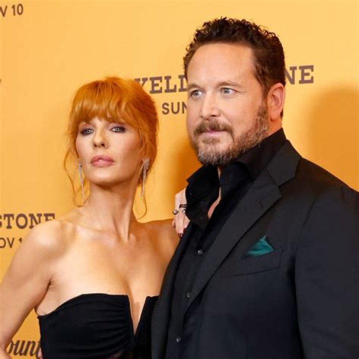 Kelly Reilly and her father waiting to enter the wedding chapel by Ria