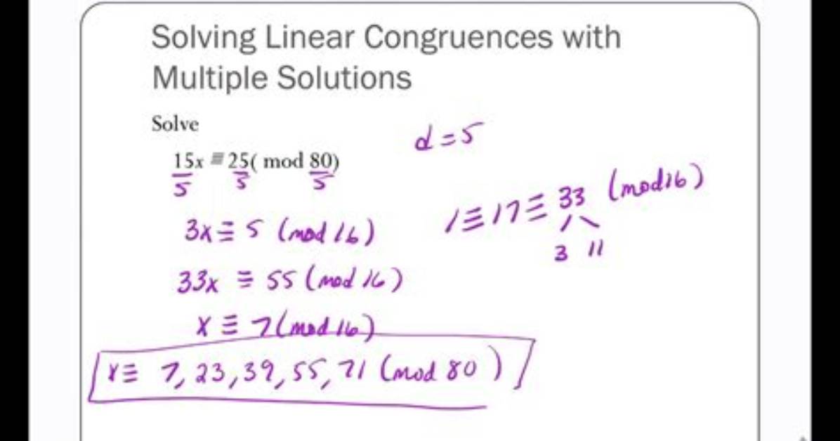 Linear Congruence Calculator