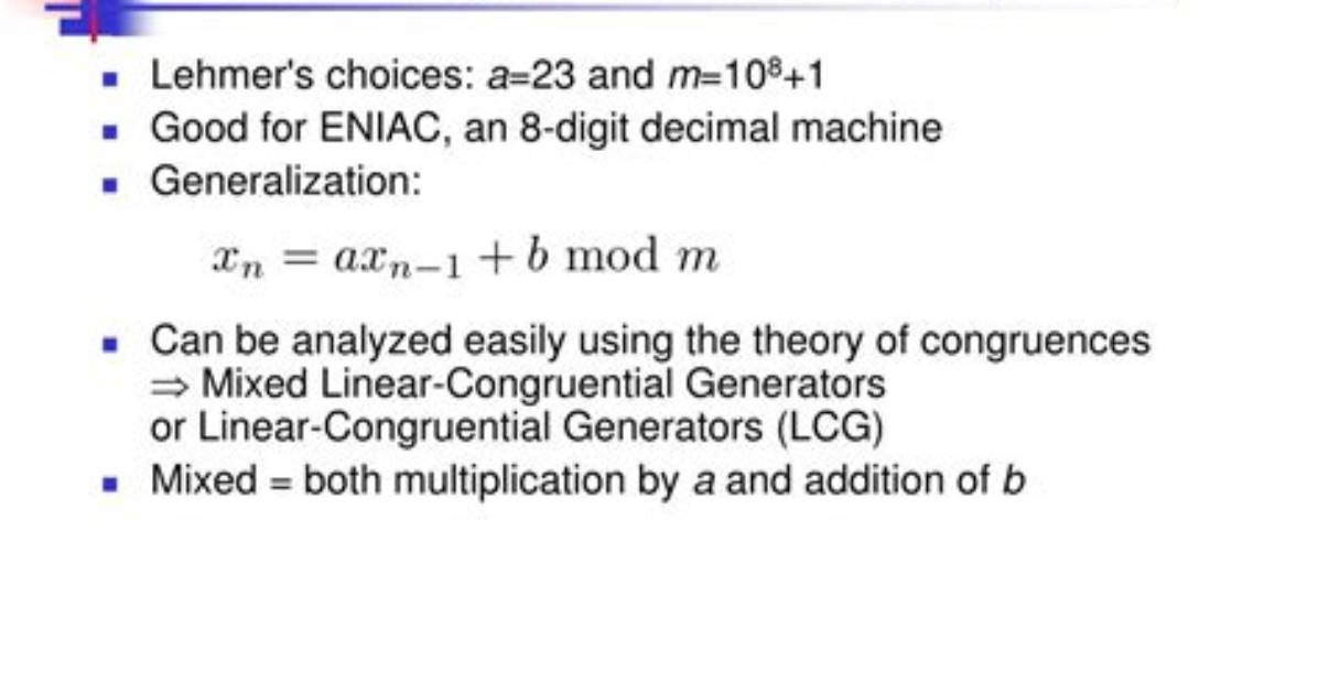 Linear Congruential Generator Calculator Quiz