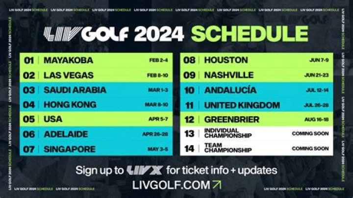 LIV unveils 2024 schedule
