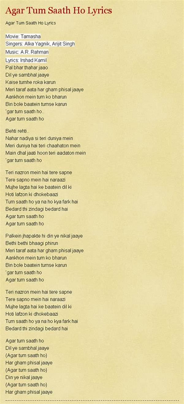 Lyrics & Translations of Agar Tum Saath Ho Maahi Ve by Jubin Nautiyal & Prakriti Kakar
