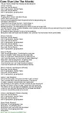 Lyrics & Translations of Eyes Blue Like the Atlantic by Sista Prod