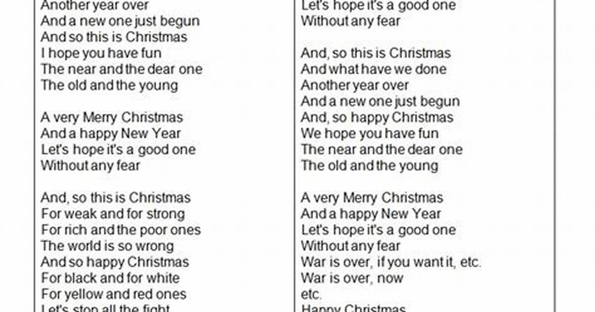 Lyrics & Translations of Happy Xmas (War Is Over) by Angelica Hale