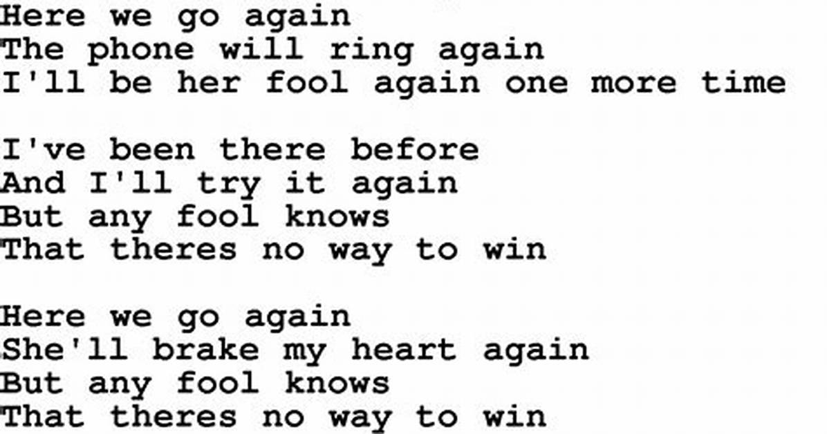 Lyrics & Translations of Here We Go Again by the Neighbourhood