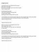 Lyrics & Translations of Linger by Sami Thompson
