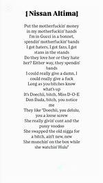 Lyrics & Translations of Nissan Altima by Michael Christmas