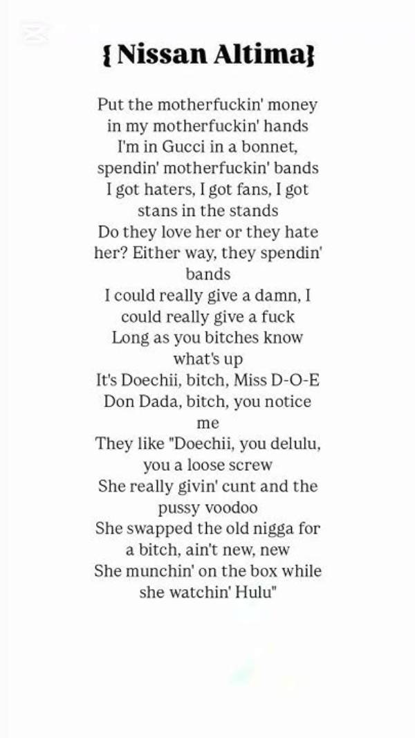 Lyrics & Translations of Nissan Altima by Michael Christmas