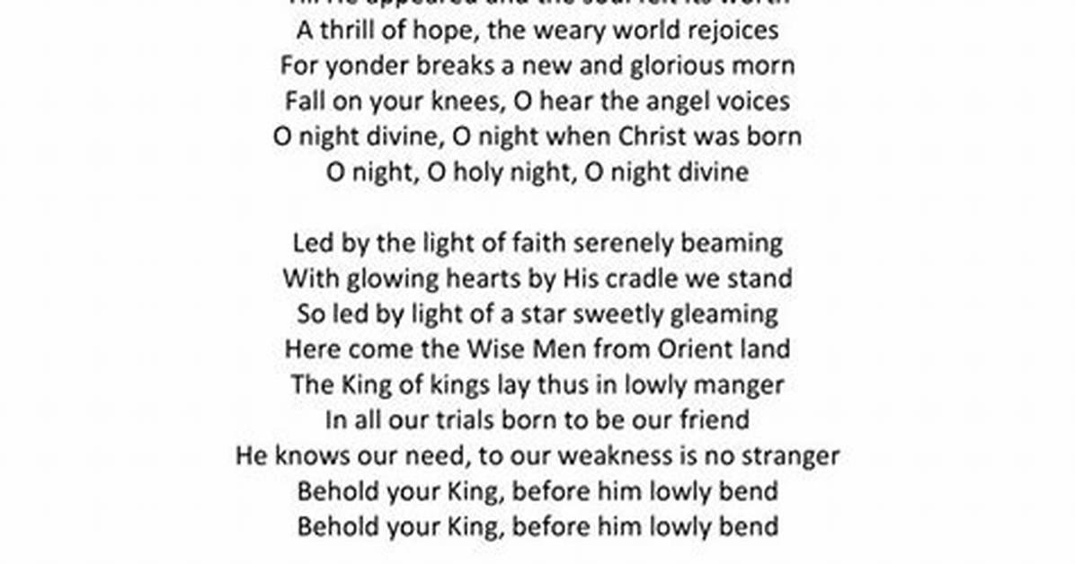 Lyrics & Translations of O Holy Night by Mariah Carey