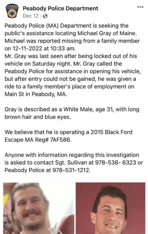 Mike Grey Missing Peabody, Massachusetts, Case Update: Is He Found