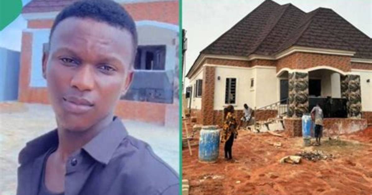 Nigerian Man Splashes Cute Photos of His First House Online, Celebrates Huge Achievement