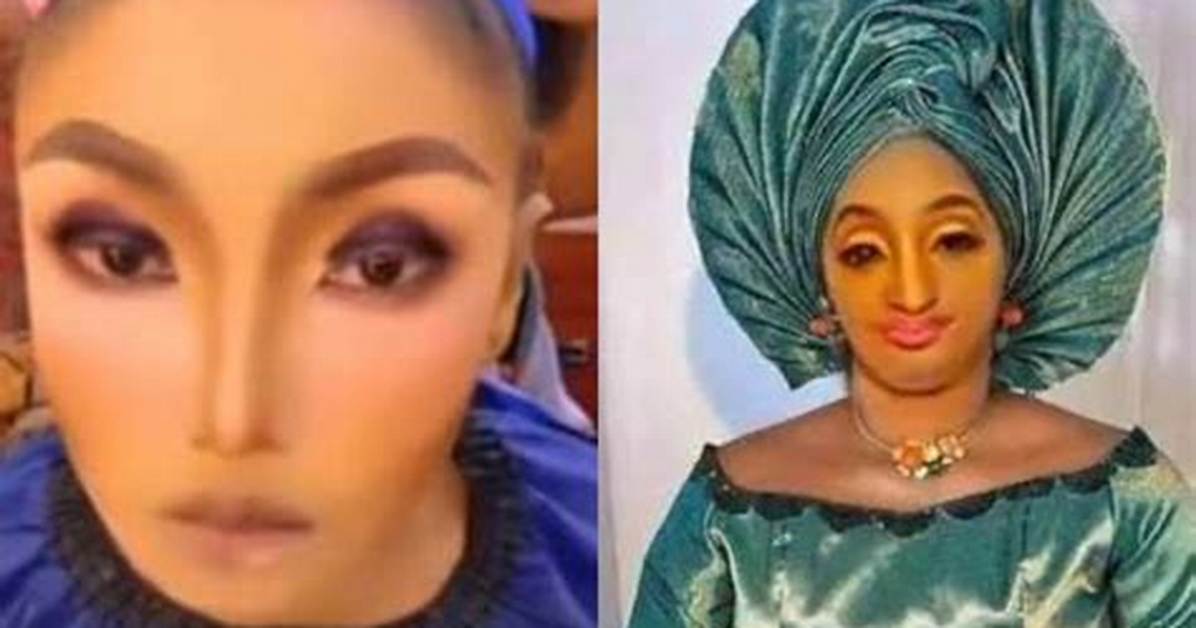 "No Be Aunty Ramota Be This?" Lady Wears Excessive Makeup, Video Gets Mixed Reactions
